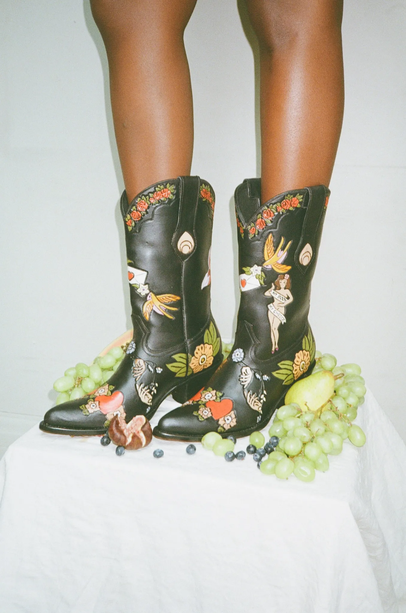 My Body My Choice Doodle Cowboy Bootie