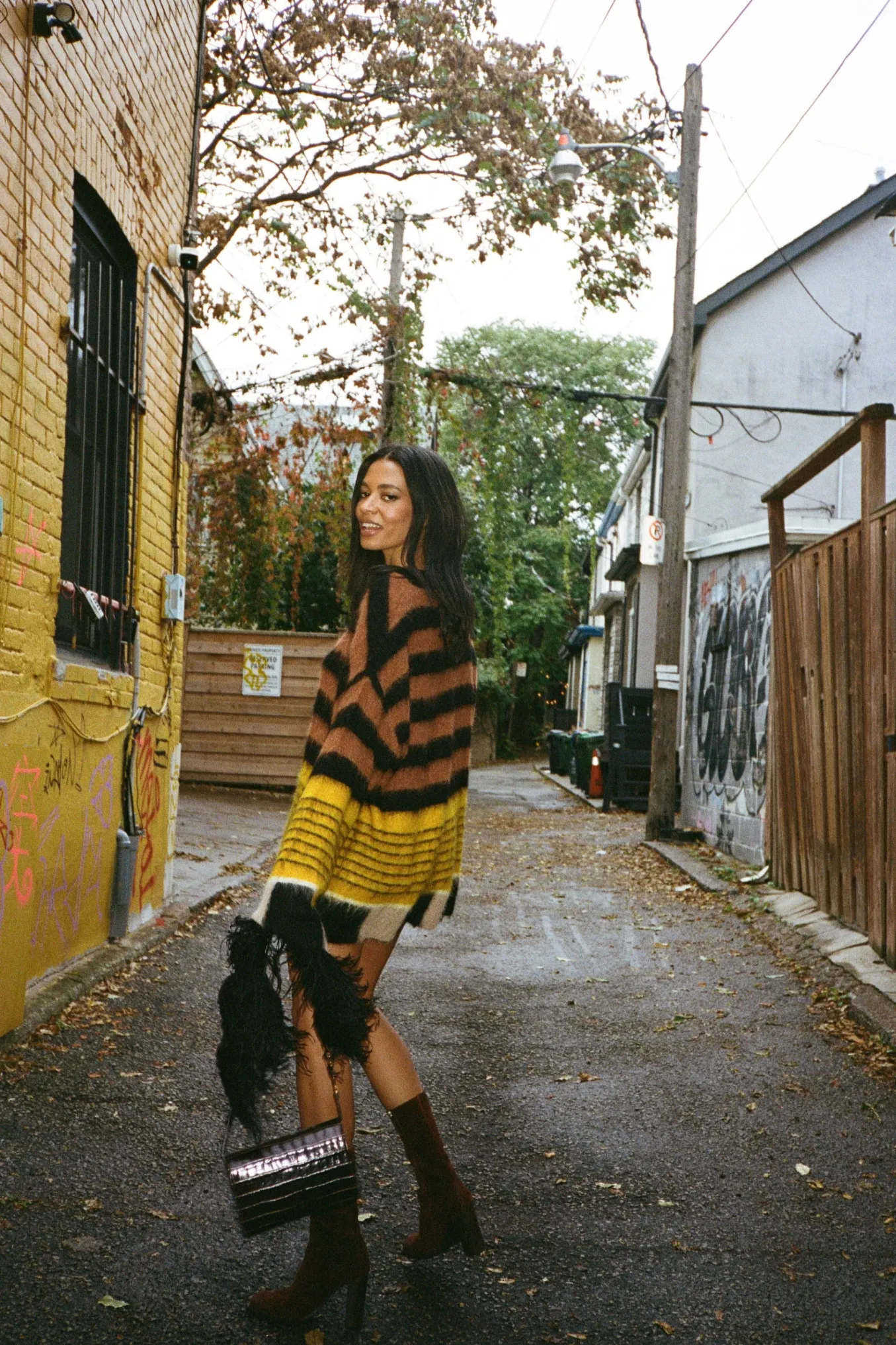 Lijadu Bird Bag In Espresso Croc