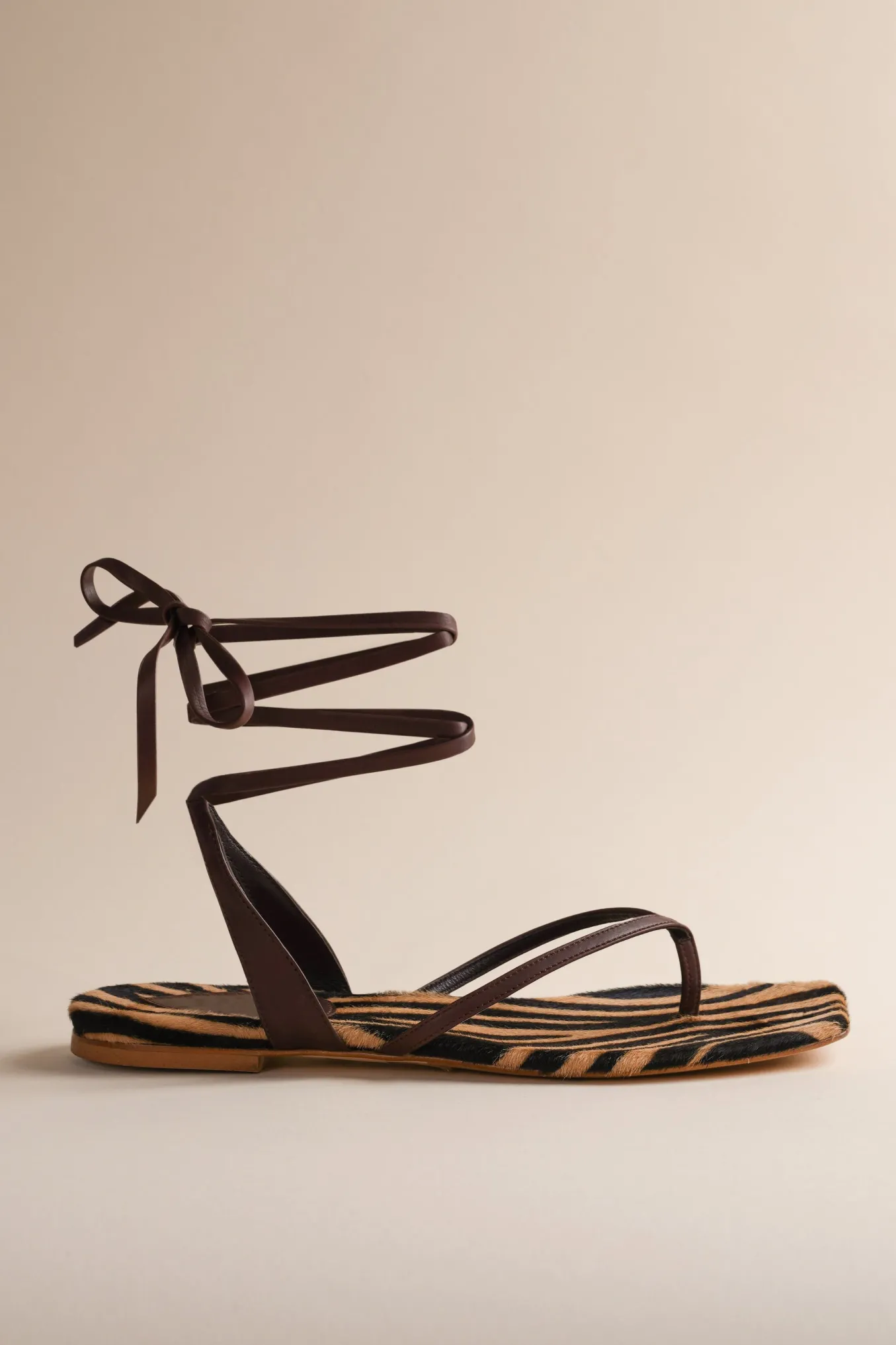 Tyla Sandal In Honey Zebra