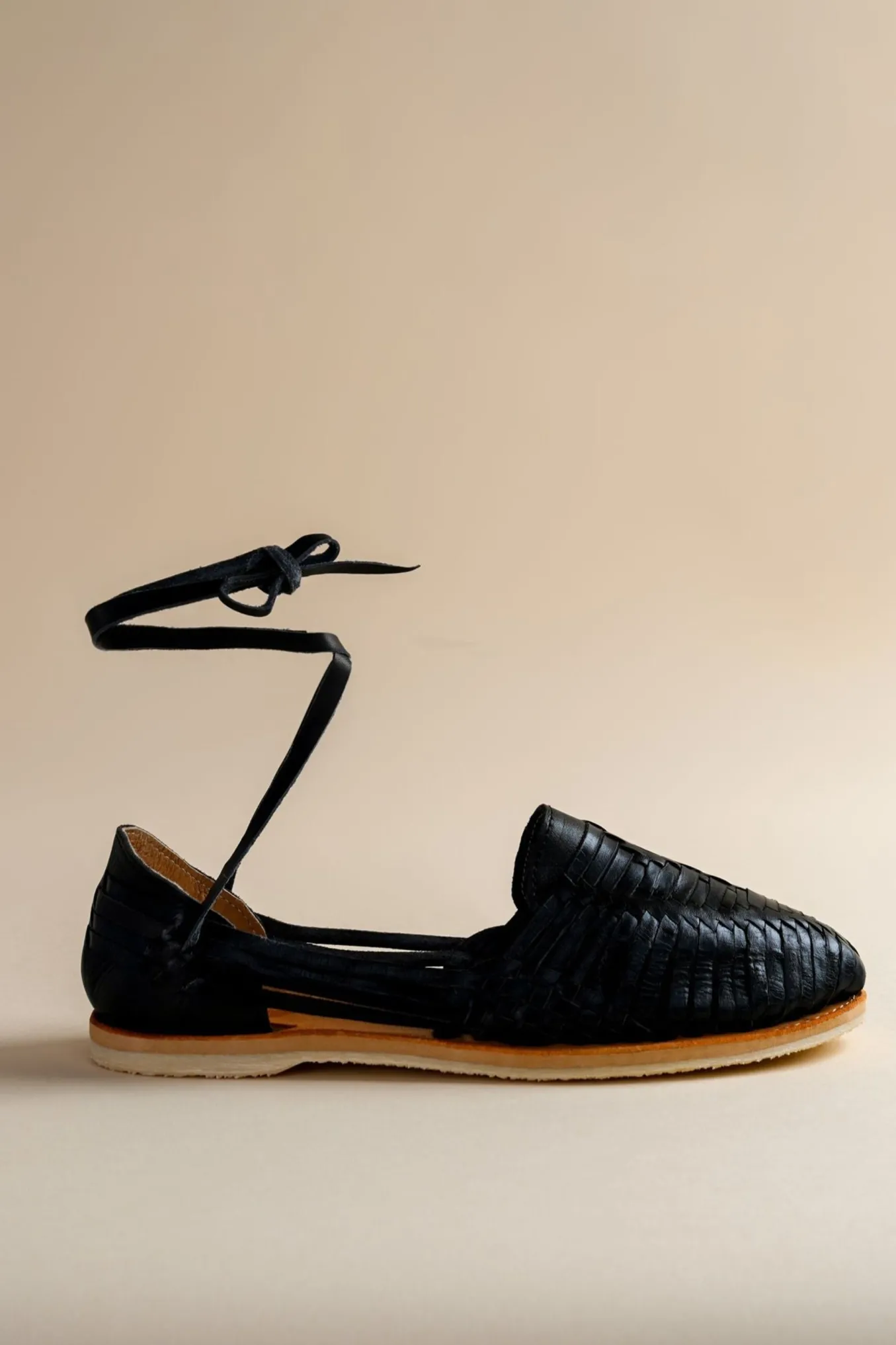 Black Lace Up Huarache