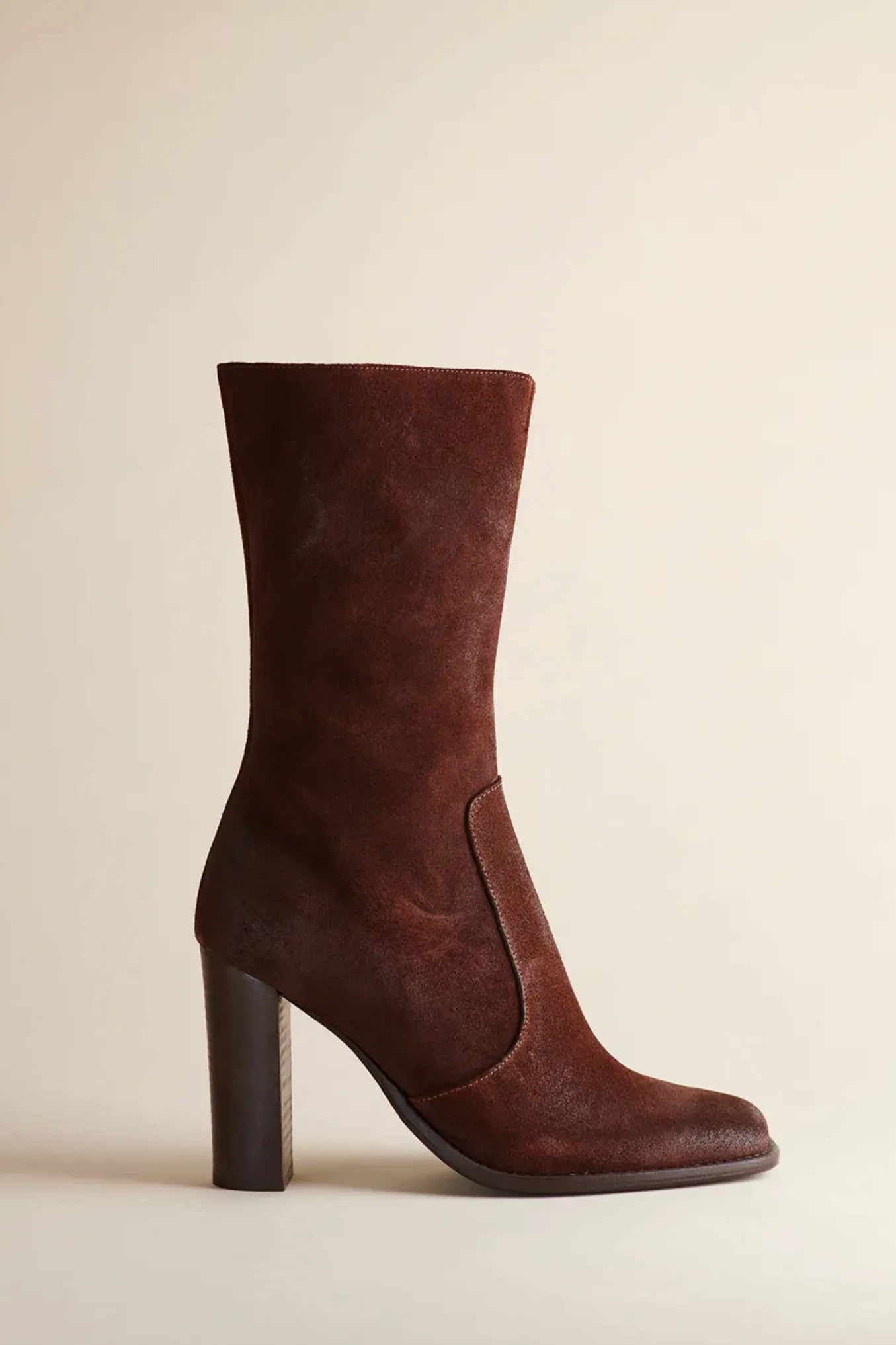 Lauryn Boot In Washed Brown Suede